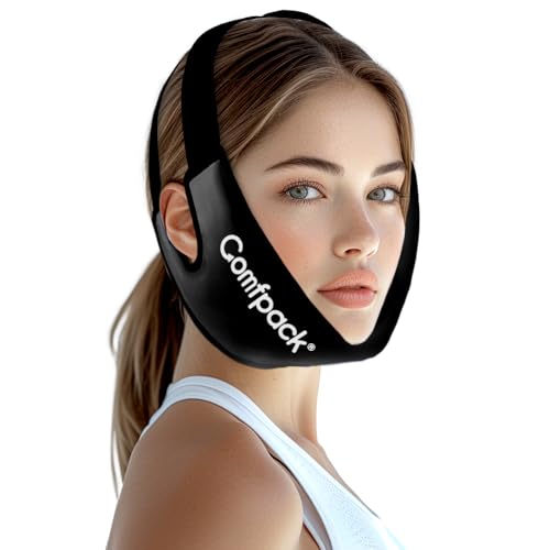 Comfpack Wisdom Teeth Ice Pack Head Wrap with Ear Hole Design, Reusable Hot Cold Gel Face Jaw Ice Pack, Soft Plush Cold Pack for TMJ Pain Relief, Tonsillectomy, Oral Surgery, Face Swelling Black - color: Black 1pack