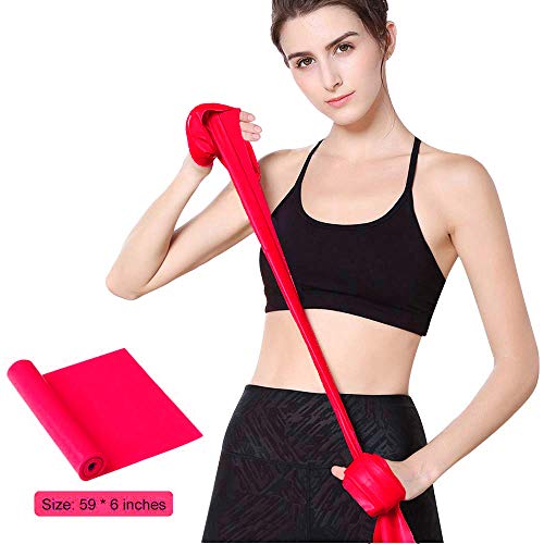 Long Resistance Bands for Working Out, Physical Therapy, Yoga & Pilates - color: Red
