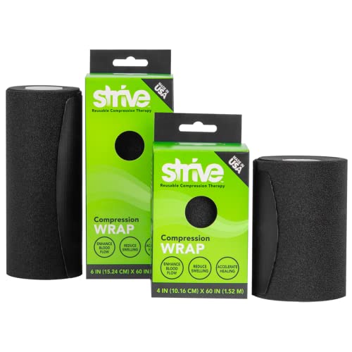 Strive Infrared Compression Therapy Wrap, 6" x 60", Adjustable, Black - color: Black, size: 6" x 60" Infrared Wrap