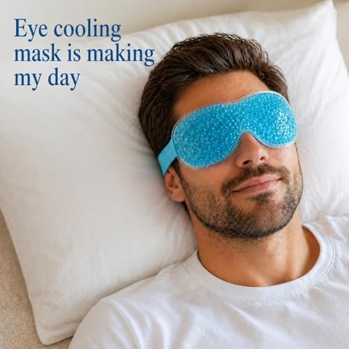 2Pack Cooling Eye Mask for Puffy Eyes, Gel Eye Mask for Cold Ice Packs After Surgery, Reusable Frozen Eye Mask for Dark Circles Migraines Relief and Allergies, Warm Compress Eye pads for Dry eyes