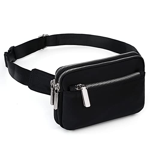 UTO Fanny Pack Crossbody Belt Purse Chest Waist Hip Travel Hiking Bumbag - color: 0759 Betty Nylon Black
