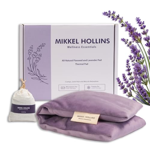 Microwavable Heating Pad with Lavender & Flaxseed, Hot & Cold Therapy, Heat Pad for Back, Neck, Shoulder, Knee, Leg & Menstrual Cramp Relief, Washable Cover, Mini Lavender Bag Gift, One Size Fits All - color: Purple
