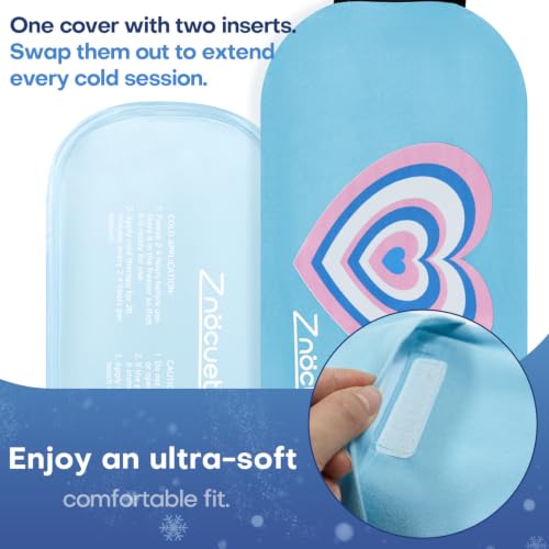 Gel Ice Packs for Injuries Reusable 2 Packs Hot Cold Gel Wrap with Strap - color: Blue-2 Pack-medium