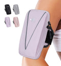 HiRui Cell Phone Holder Arm Bag & Wrist Bag for Phone, Sports Running Armband for Gym & Cycling, Compatible with iPhone 17/17Pro/Plus/16/15 Samsung Galaxy All Phones, Reflective & Adjustable (Purple) - color: Purple