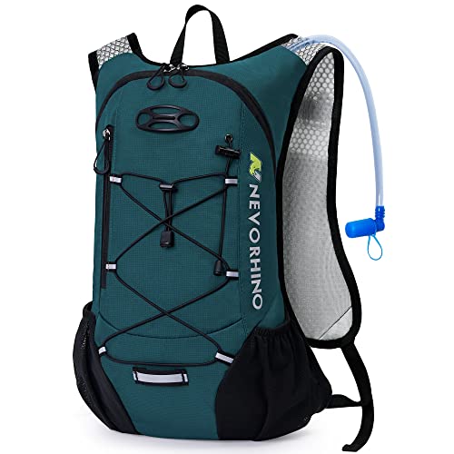 Lightweight Hydration Backpack, Running Backpack with 2L Water Bladder - color: Plaid Dark blue
