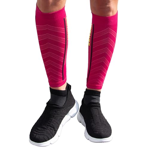 Zensah Featherweight Compression Leg Sleeves - Relieve Shin Splints, Calf Strains - color: Fuchsia, size: Small