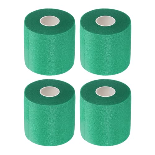 PATIKIL Foam Pre Wrap Athletic Tape 2.75 Inch x 30 Yards, 4 Rolls Non-Adhesive Prewrap Headbands for Hair Soccer Sport Wrists Elbows Knees Ankles, Dark Green - color: Dark Green