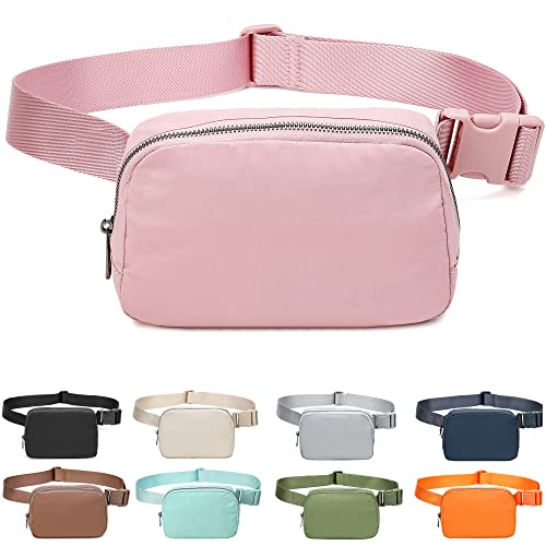 Fanny Belt Bag Waist Pack Crossbody Bags Bum Bag for Running Hiking Travel Workout Adjustable Strap for Women -pink - color: pink