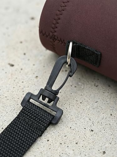 AUPET Water Bottle Sling Bag Carrier Crossbody Sleeve,Insulated Neoprene Bottle Case Holder Pouch Cover 500ML/17oz with Shoulder Strap for Walking Women Men - color: Dark Cherry Brown