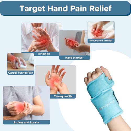 Comfytemp Wrist Ice Pack Wrap for Carpal Tunnel Relief, FSA Approved HSA - color: Baby Blue, size: 20"x4"