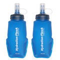 Azarxis TPU Soft Flask Collapsible Water Bottle Running Folding Gel Water Reservoir Handheld for Hydration Pack Hiking Cycling Climbing Jogging Marathon Trail Race - color: #04 Blue - 250ml - 2-pack
