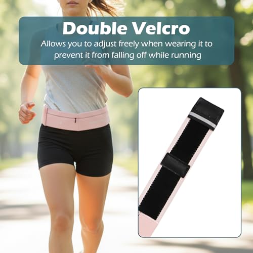 Slim Running Belt for Men and Women, Running Waist Pack - color: Pink-medium