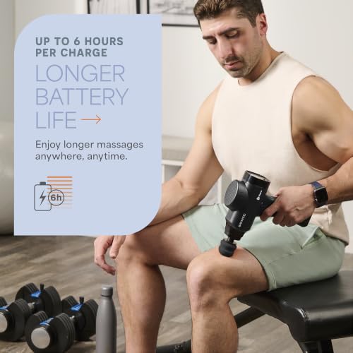 Lifepro Sonic Massage Gun Percussion Muscle Massager, 8 Heads & 5 Speeds - color: Black, size: Standard