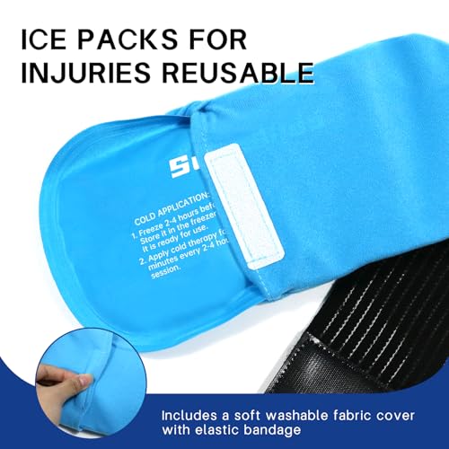 Ice Packs for Injuries Reusable Gel 2 Hot Cold Compress Therapy Pack - color: Blue, size: Large 12 x 6 Inch
