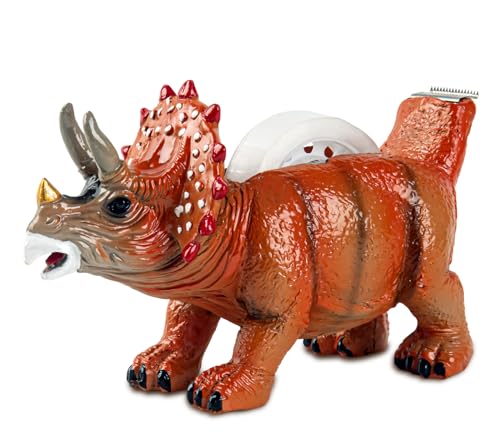 Triceratops Dinosaur Tape Dispenser Resin Heavy Duty Cute Desk Stationery