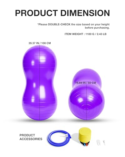 Extra Large Peanut Ball - 39.37"x19.67" - color: purple