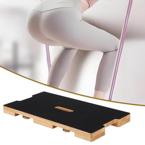 Wood Fitness Board, Resistance Band Workout Footplate, Resistance Band Foot Plate with Non-slip Design for Training, Stretching, Balance, Flexibility Exercise for Home Gym