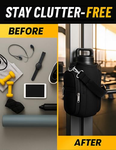 Magnetic Gym Bag for Men & Women - Water Bottle Holder, Crossbody Strap, Touchscreen Pocket & Creative Storage - Perfect for Gym, Running, Travel & Fitness Essentials