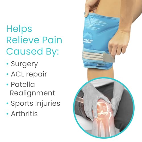 Arctic Flex Vive Knee Ice Pack Wrap with Straps for Cold Compression