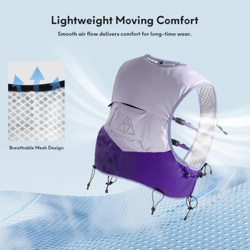 Haimont 8L Trail Running Hydration Vest with Soft Flasks - color: Purple, size: Small