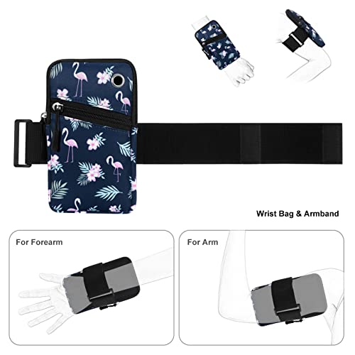 Cell Phone Armbands Pouch for Women Running Bag Compatible with Cellphone 6.28 Inches Full-Screen, Flamingo - color: Flamingo