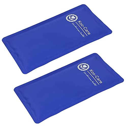 Koo-Care Gel Ice Pack for Injuries Reusable Flexible Cold Hot Therapy Compress for Head, Shoulder, Lower Back, Waist, Elbow, Knee, Ankle Pain Relief from Migraine, Post-Surgery 11x.5.9 Inch, 2 Pack - size: 11 x 5.9 Inch (Pack of 2)