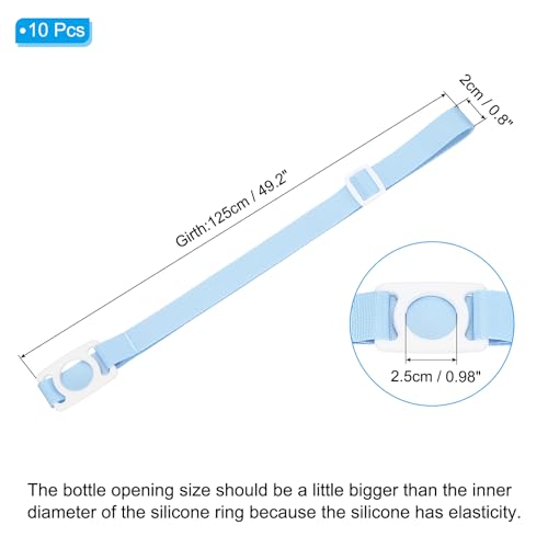 PATIKIL Water Bottle Lanyard, Adjustable Holder Shoulder Strap with Ring Buckle Carrier Clips for Walk Outdoor - color: Blue/White
