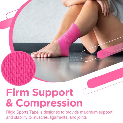 OK TAPE Athletic Sports Tape 4 Packs 32.8ft Per Roll Pink Strong Adhesion - color: Pink, size: 1.5" x 11yards - 4 Rolls