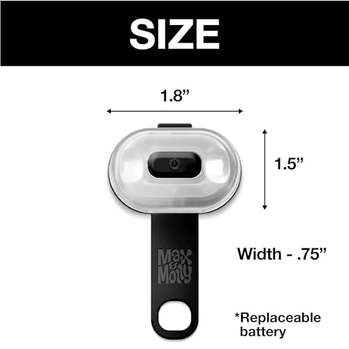 Max & Molly Rechargeable LED Dog Collar Light - Waterproof Silicone Safety Light for Night Walking, Running, Biking - color: Black