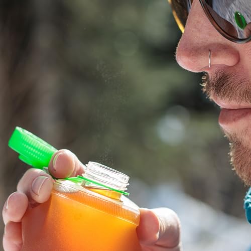 Cnoc Outdoors HydriamX Durable Collapsible 750ml Flask, 28mm Thread Narrow Mouth, Hot Liquid Compatible - color: Green, size: 25.4 Ounces