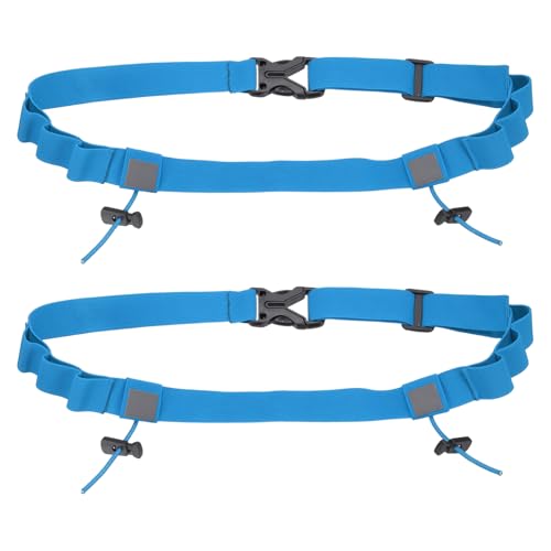 Bib Belt Race Belt Triathlon Running Number Holder 2Pcs Sky Blue - color: Sky Blue