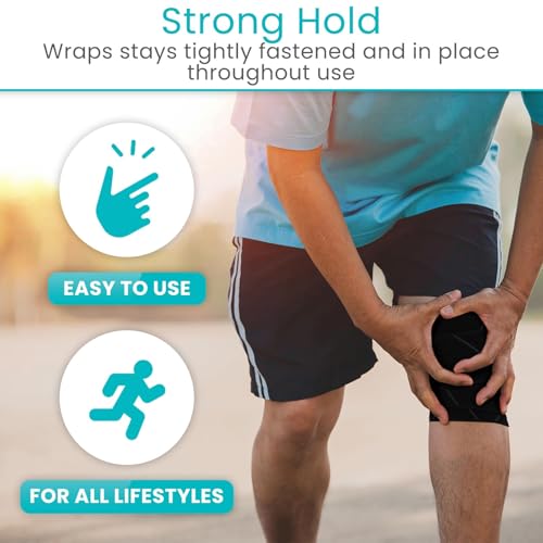Vive Elastic Knee Wrap - Ankle, Foot, Calf & Wrist Support for Pain Relief