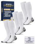 Pembrook 3 Pairs Compression Socks 20-30 mmHg - Compression Socks for Women and Men | Running, Athletic, Travel, Nurses - color: White - 3 Pairs, size: X-Large