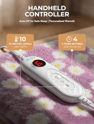Heating Pad, ALLJOY Cute Heating Pad for Period Cramps & Back Pain, 24"X12" - color: Purple