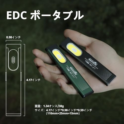 WARSUN T7 PRO 2 Pack Slim Rechargeable EDC Pocket Flashlight - color: Black-2Pcs