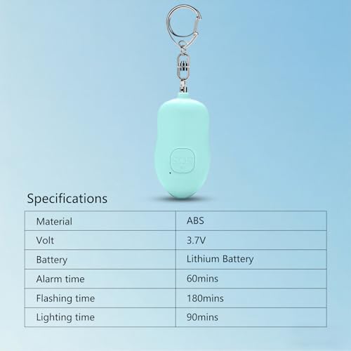 Rechargeable Personal Alarm, 130dB SOS Safety Alarm,LED Light, Security Siren Keychain for Women and Elderly,Security Siren Keychain ,Self Defense Alarm (Blue) - color: Blue