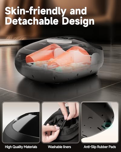 Snailax 2026 Upgraded Foot Massager with Heat,Compression, Shiatsu, Size 15 - color: B.black