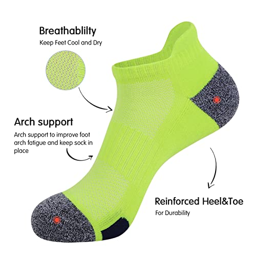 JOYNÉE Mens Ankle Athletic Low Cut Socks Running Sports Cushioned Sock for Men 6 Pack - color: Colorful4