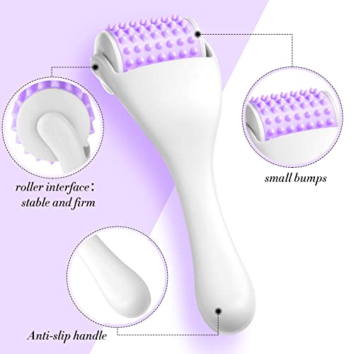 Tondiamo 2 Pcs Muscle Roller Portable Massager Roller, Purple, Silicone - color: Purple, style: Silicone