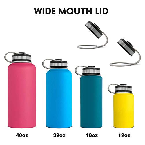 2Pcs Replacement Lid for Hydro Flask Wide Mouth 12, 16, 18, 32, 40 oz Water Bottles, Wide Mouth Lid for HydroFlask and Other Sports Water Bottles, BPA-free, Leak Proof - style: Wide Mouth Lid