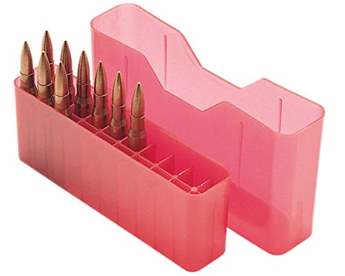 MTM Case-Gard J-20-L-29 Slip-Top Ammo Box, 20 Round, Clear Red - color: Clear Red