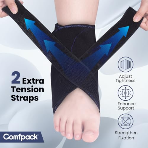 Comfpack Compression Ankle Ice Pack Wrap for Foot Pain Relief
