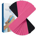 axion Kinesiology Tapes PRECUT Black Pink | 50 Pre-Cut Sport Tape Strips 10x2 in | Waterproof • Skin-Friendly • Elastic | Kinesiology Tapes Ideal for Sports - color: 07) 50 Strips Black/Pink