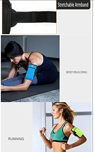 Arm Bag, Running Phone Armband Double Pockets Universal Smartphone Waterproof Sports Armband with Earphone Hole Compatible with Samsung Galaxy Note Edge SM-N915 -Black