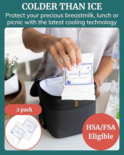 Ice Packs for Cooler - Reusable & Refreezable - for Breastmilk Storage, Lunch Boxes, Food, Camping - Long Lasting & Freezer Safe, TSA Approved