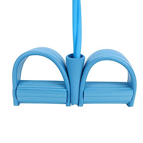 Sit Up Belt Pedal Tensioner, Multifunctional Pull Rope Body Trainer, Elastic Latex Yoga Body Trimmer Shaper, Tension Rope for Sit Up, Yoga Waist Arm Leg Stretch Training(Blue)