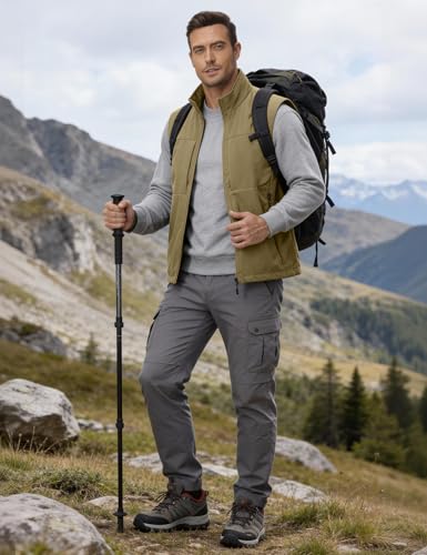 Eisctnd Mens Lightweight Quick Dry Vest Sleeveless Outerwear Utility Jacket - color: Khaki, size: X-Large