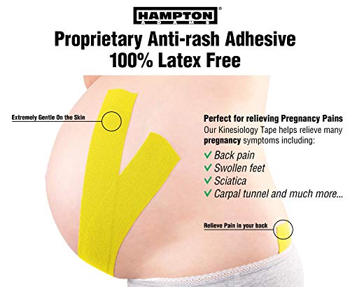 Hampton Adams Kinesiology Tape, Uncut Roll, Waterproof Muscle Support - color: Yellow, size: 2in x 16ft (2 Rolls)