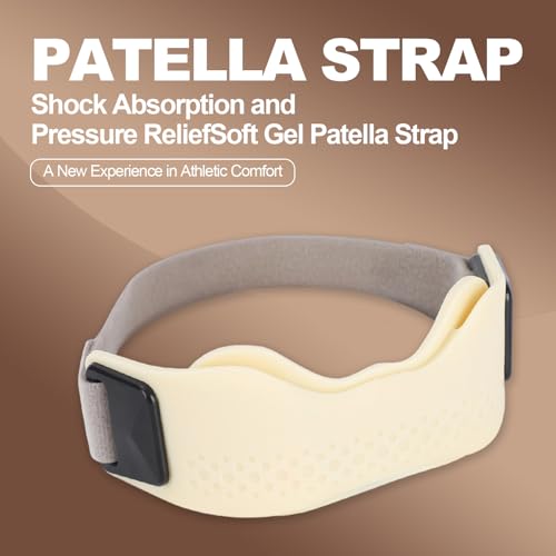 Patella Strap 2-Pack – Silicone Pad Knee Brace for Pain Relief - color: Black