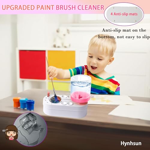 Upgraded Paint Brush Cleaner Tool,Brush Rinser Cup Painting Running Water Circulation Art Supplies for Acrylic,Watercolor and Water Based for Adults Artist Beginners and Kid(Pink) - color: Pink